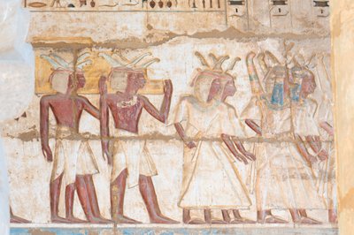 Malovaný reliéfní obraz na klenbě od Egyptian 20th Dynasty