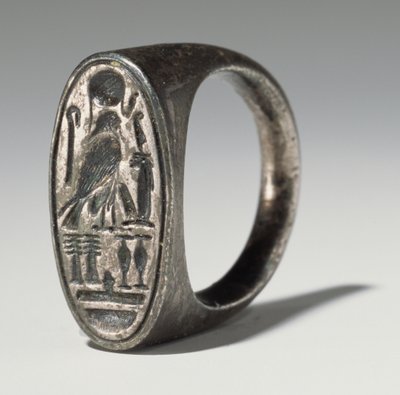 Prsten patřící Ramesse IV (1153-1147 př.nl) Nová říše (stříbrný) od Egyptian 20th Dynasty