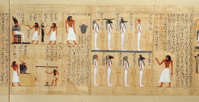 Mytologický papyrus z Imenemsaoufu, třetí přechodné období, cca 1000 př. n. l. (malovaný papyrus) (detail) od Egyptian 21st Dynasty