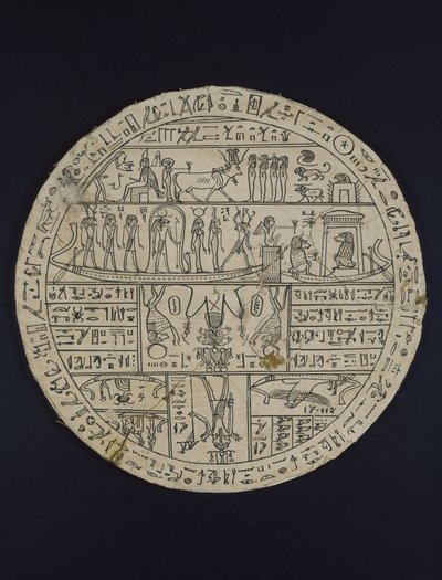Amuletický disk (hypocefalus) vyrobený pro Tasheritenkhonsu, kolem 664-525 př. n. l. (len a sádra) od Egyptian 26th Dynasty