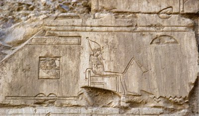 Egyptský starověk: reliéf představující božstvo Osiris. Hrobka Ankh-Hor (Ankh Hor) (TT414) (26. dynastie, 672-525 př. n. l.), Luxor (Théby), Egypt od Egyptian 26th Dynasty