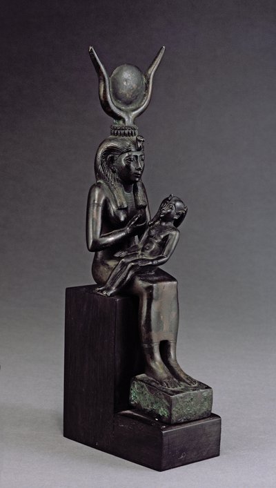 Bohyně Isis kojící nemluvně Hóra, Pozdní období (bronz) od Egyptian 26th Dynasty