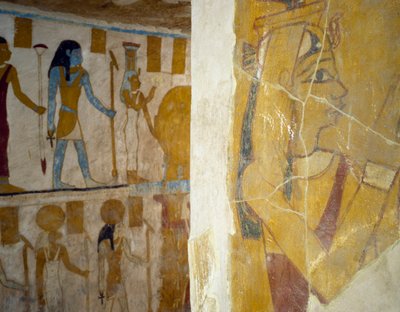 Nástěnné malby z Tomb of Pa Nentwy, Bahariya Oasis, Gíza, Egypt Egyptská civilizace, 26. dynastie, 663-525 př.nl od Egyptian 26th Dynasty