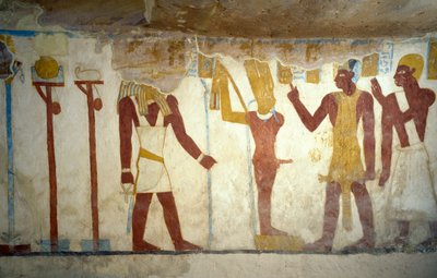 Nástěnné malby z hrobky Pa Nentwy, oáza Bahariya, Gíza, Egypt Egyptská civilizace, 26. dynastie, 663-525 př.n.l. od Egyptian 26th Dynasty