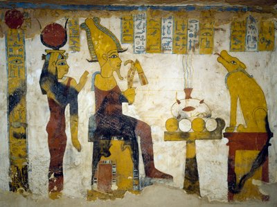 Nástěnné malby z pohřební komory Tomb of Pa Nentwy, Bahariya Oasis, Gíza, Egypt. Egyptská civilizace, 26. dynastie, 663-525 př.nl. od Egyptian 26th Dynasty