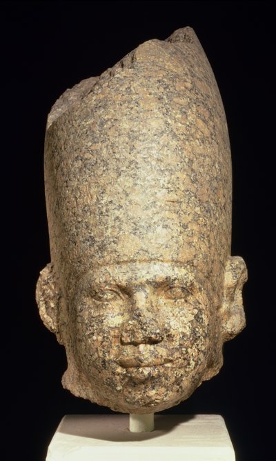 Kolosální hlava možná krále Chufua (Cheopse) Staré říše (červená žula) od Egyptian 4th Dynasty