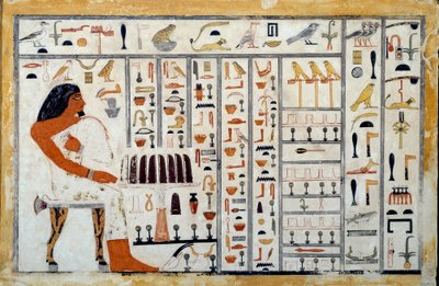 Egyptský starověk: vápencová stéla prince Oupemnefreta. Je správcem královských písařů. 4. dynastie Berkeley, muzeum Phoebe Hearstové od Egyptian 4th Dynasty