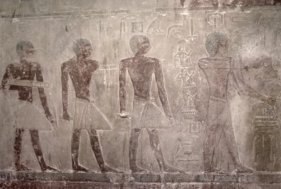 Řemeslníci z jižní stěny Mastaba kaple Ti, Stará říše (nástěnná malba) od Egyptian 5th Dynasty