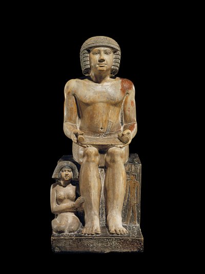 Socha pro inspektora písařů Sekhemka, cca 2400-2300 př.nl (malovaný vápenec) od Egyptian 5th Dynasty