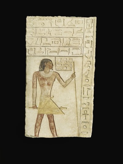 Reliéf zobrazující Ankh-neb-ef, 2345–2181 př. n. l. (vápenec a pigment) od Egyptian 6th Dynasty