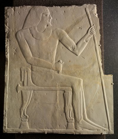 Reliéf Nyankhnesut Sedící, ze Sakkáry, kolem 2311-2281 př.n.l. od Egyptian 6th Dynasty