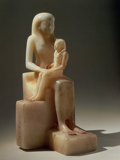 Pepy II a jeho matka královna Meryreankhnes, možná ze Sakkáry, Stará říše (kalcit) od Egyptian 6th Dynasty Egyptian 6th Dynasty