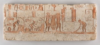 Kuchyňská scéna, asi 1352-1336 př. n. l. (vápenec, pigment) od Egyptian Egyptian