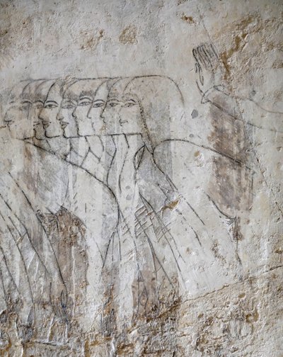 Kresba skupiny žen, Ramoseho hrobka od Egyptian Egyptian