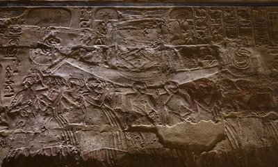 Otroci nesoucí loď, Luxorský chrám (reliéf) od Egyptian Egyptian