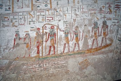 Hrobka Ramsese IX, Hieroglyf boha Ra na lodi, Luxor od Egyptian Egyptian