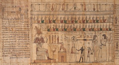 Kniha mrtvých Tsekhons, detail, vážení duší (psychostáza), -664 až -332 (papyrus) od Egyptian Egyptian
