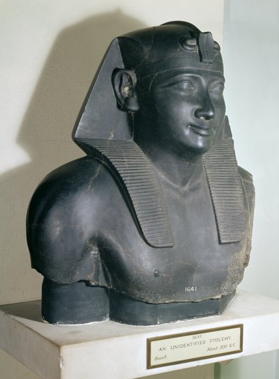 Fragment sochy Ptolemaia I. v egyptském stylu, 305-283 př.nl (čedič) od Egyptian Ptolemaic Period