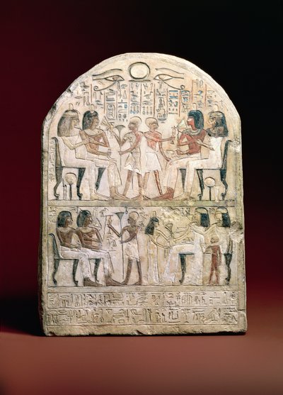 Pohřební stéla, 156 př.nl (malovaný vápenec) od Egyptian Ptolemaic Period