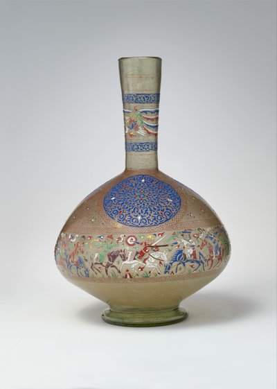 Smaltovaná a zlacená láhev, cca 1270-99 (sklo) od Egyptian School