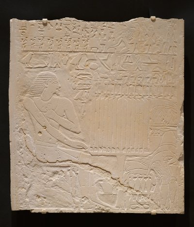 Reliéf z hrobky Khnumti, asi 2345-2184 př. n. l. (bílý vápenec) od Egyptian School