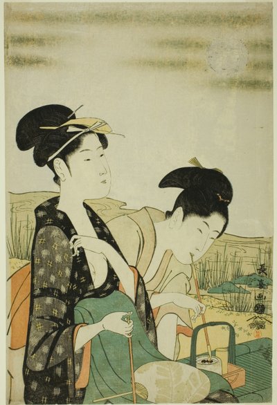 Pohled na Měsíc od Eishōsai Chōki