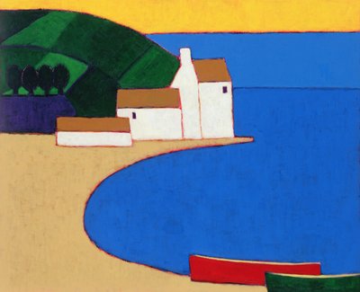 Bay v jižní Bretani, 2004 (akryl na papíře) od Eithne Contemporary Artist Donne