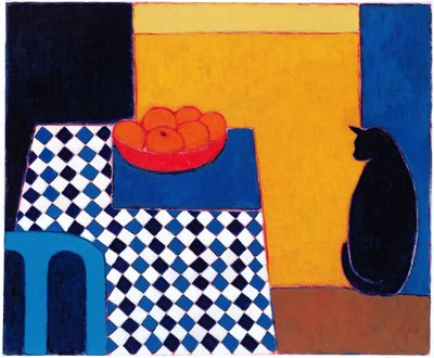 Zátiší s Borisem, 2002 (akryl na papíře) od Eithne Contemporary Artist Donne