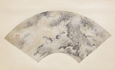 Ptáci a borovice, asi 1570-1590 (tuš a zlato na papíře) od Eitoku Kano