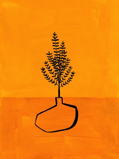 Oranžová minimalistická rostlina od Ejaaz Haniff