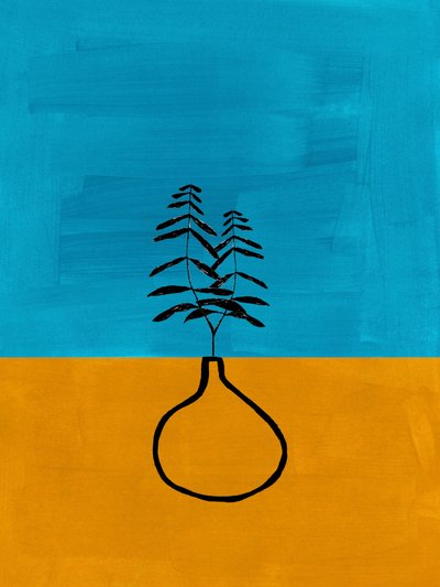 Klidná modro-žlutá rostlina od Ejaaz Haniff