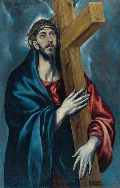 Kristus nesoucí kříž - Obraz Domenika Theotokopoulose zvaný El Greco (1541-1614) - cca 1590 - Olej na plátně - 106,4x69 - Museu Nacional d