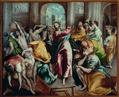 Kristus vyhání obchodníky z chrámu (malba na plátně) od El (1541-1614) Greco