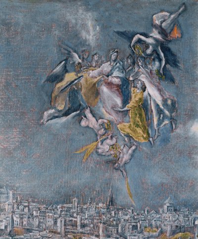 Pohled a mapa Toleda (malba na plátně) od El (1541-1614) Greco