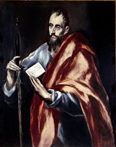 Apoštolát katedrály v Toledu: Apoštol svatý Pavel. Obraz Domenikos Theotokopoulos dit El Greco (1540-1614) od El Greco