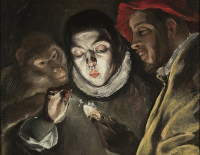 La fable - Peinture de Dominicos Theotokopoulos dit Le Greco (1541-1614), huile sur toile (50,5x63,6 cm), vers 1580 - (The Fable, olej na plátně El Greco) - Museo del Prado, Madrid (Španělsko) od El Greco