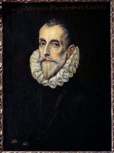 Portrét Rodriguea Vazqueze, prezidenta Rady financí a kastilského malířství od Domenikose Theotokopoulos dit El Greco (1541-1614) 16. století Sun. 0,66x0,4m. Madrid, muzeum Prado od El Greco