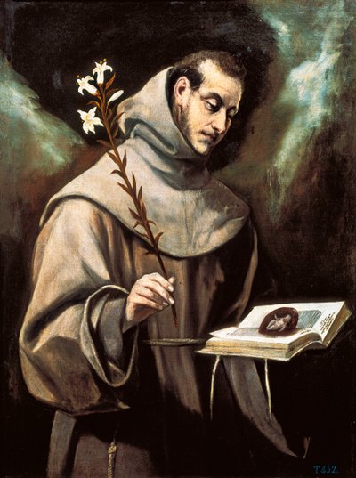Portrét svatého Antonína Paduánského od El Greco