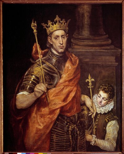 Portrét Saint Louis (Louis IX) s jednou stranou (1214-1270) Obraz Domenikos Theotokopoulos dit El Greco (1541-1614) Sun. 1,20 x 0,96 m od El Greco
