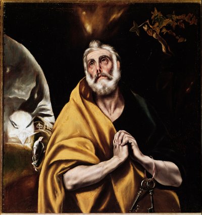 Slzy svatého Petra (olej na plátně, cca 1594-1604) od El Greco