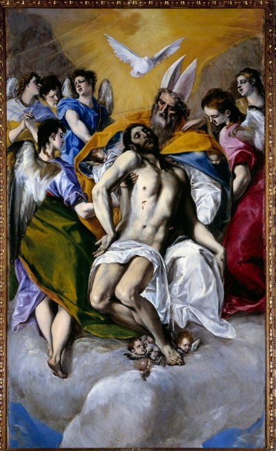 Obraz Trojice od Domenika Theotokopoulose Dit El Greco (1540-1614) 1577 Ne. 3x1,79 m Madrid, muzeum Prado od El Greco