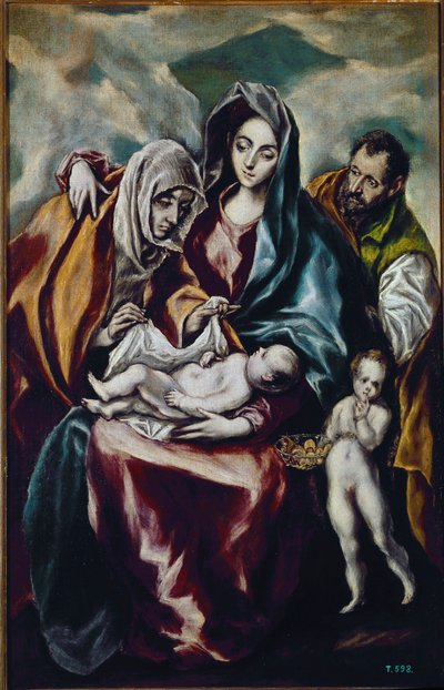Panna s dítětem (Svatá rodina se sv. Janem Křtitelem a sv. Annou) (olej na plátně od El Greco