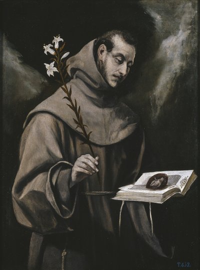 Svatý Antonín Paduánský, c. 1580 od El Greco