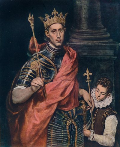 St. Louis král Francie se stránkou, c1590 od El Greco