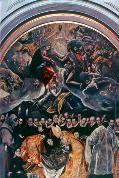 Detail pohřbu hraběte Orgaze, 1586-1588 od El Greco