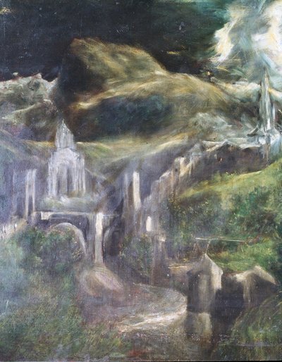 Detail Neposkvrněného početí Toleda 1607-13 olej na plátně viz 90015 od El Greco