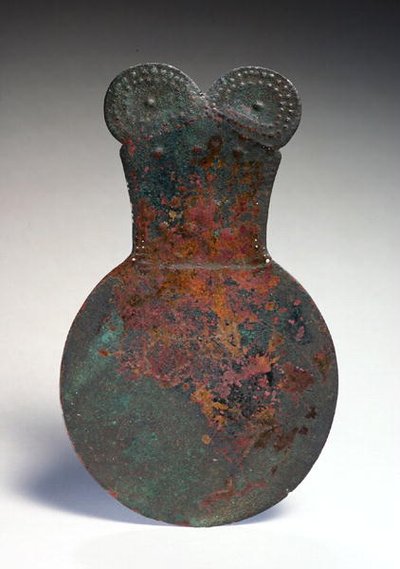 Zrcadlo, z Marlik, severozápad Íránu, cca 1400 př.nl (bronz) od Elamite