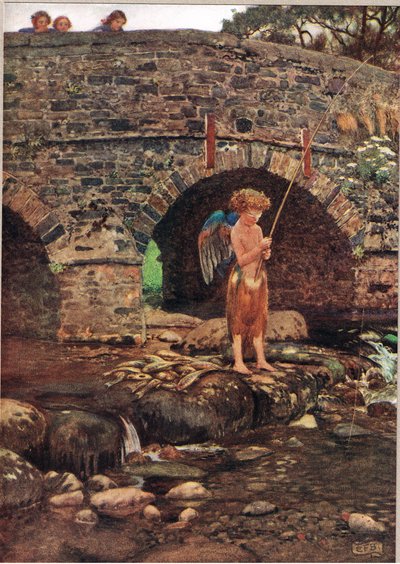 Slepé dítě, ilustrace z „Knihy starých anglických písní a balad“, vydané nakladatelstvím Hodder a Stoughton, kolem roku 1910 (barevné lito) od Eleanor Fortescue Brickdale