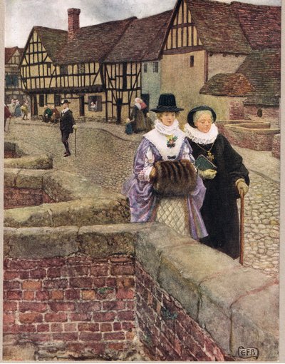 Viděl jsem ji procházet kolem a ano, miluji ji až do smrti, ilustrace z „Knihy starých anglických písní a balad“, vydané nakladatelstvím Hodder a Stoughton, kolem roku 1910 (barevné lito) od Eleanor Fortescue Brickdale