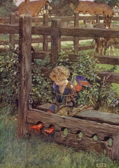 Je nějaká ztuhlá slza, kterou jako perla pohrdání nosí? Tady stojí zloděj (barva litho) od Eleanor Fortescue Brickdale
